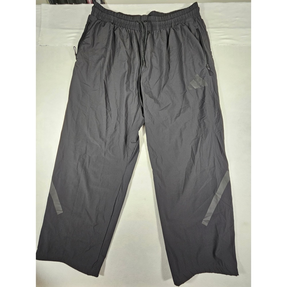 Adidas Mens Black Performance Track Pants Zipper Pockets JN9031 2XL
